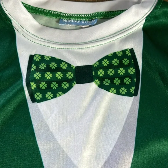 Little Boys St Patrick’s Day Irish Lucky Leprechaun Costume Long Sleeve Tee - Picture 2 of 5